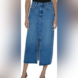 Pistola Alice Denim High Rise Midi Skirt Size 29 Blue Jean Front Slit